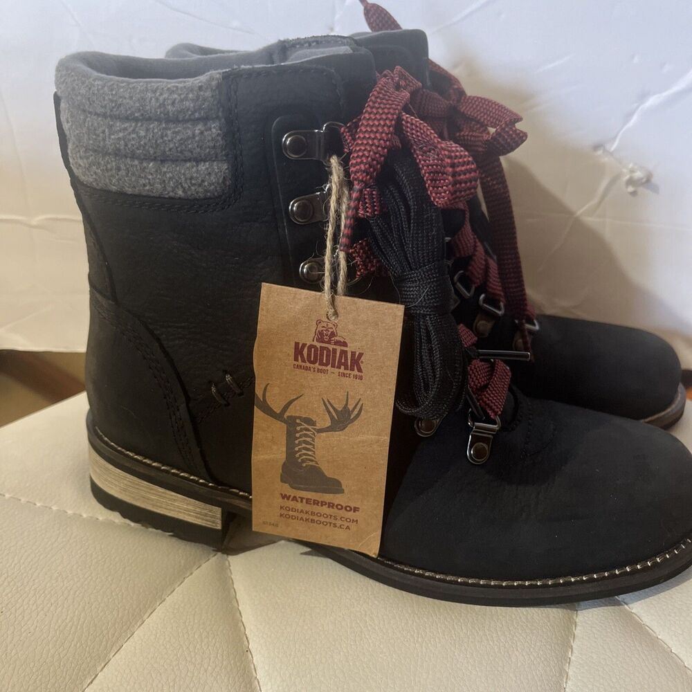 Kodiak Women's Surrey II Waterproof Leather Ankle Fashion Boots Black Size 6 US